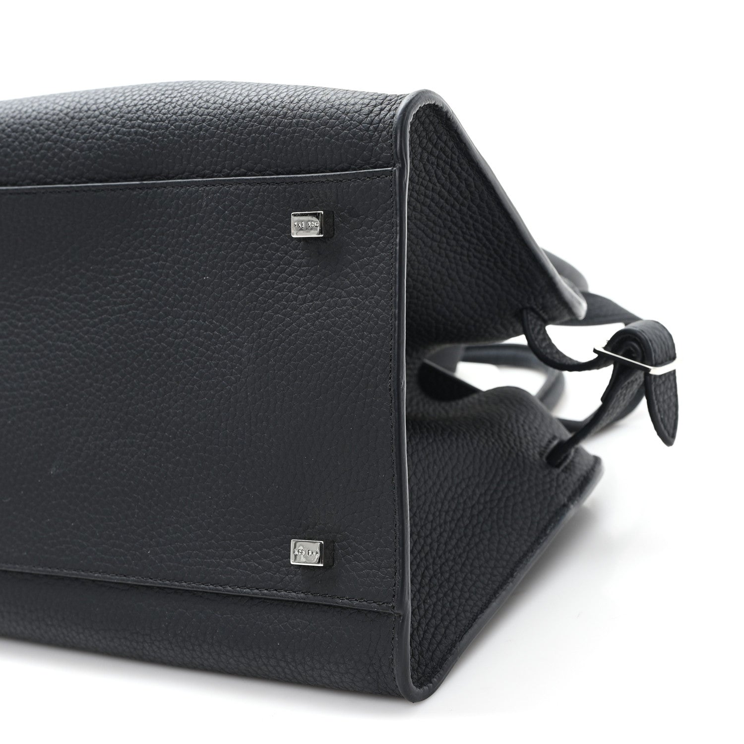 The Row Grained Calfskin Soft Margaux 10 Bag Black Black 9 of 9