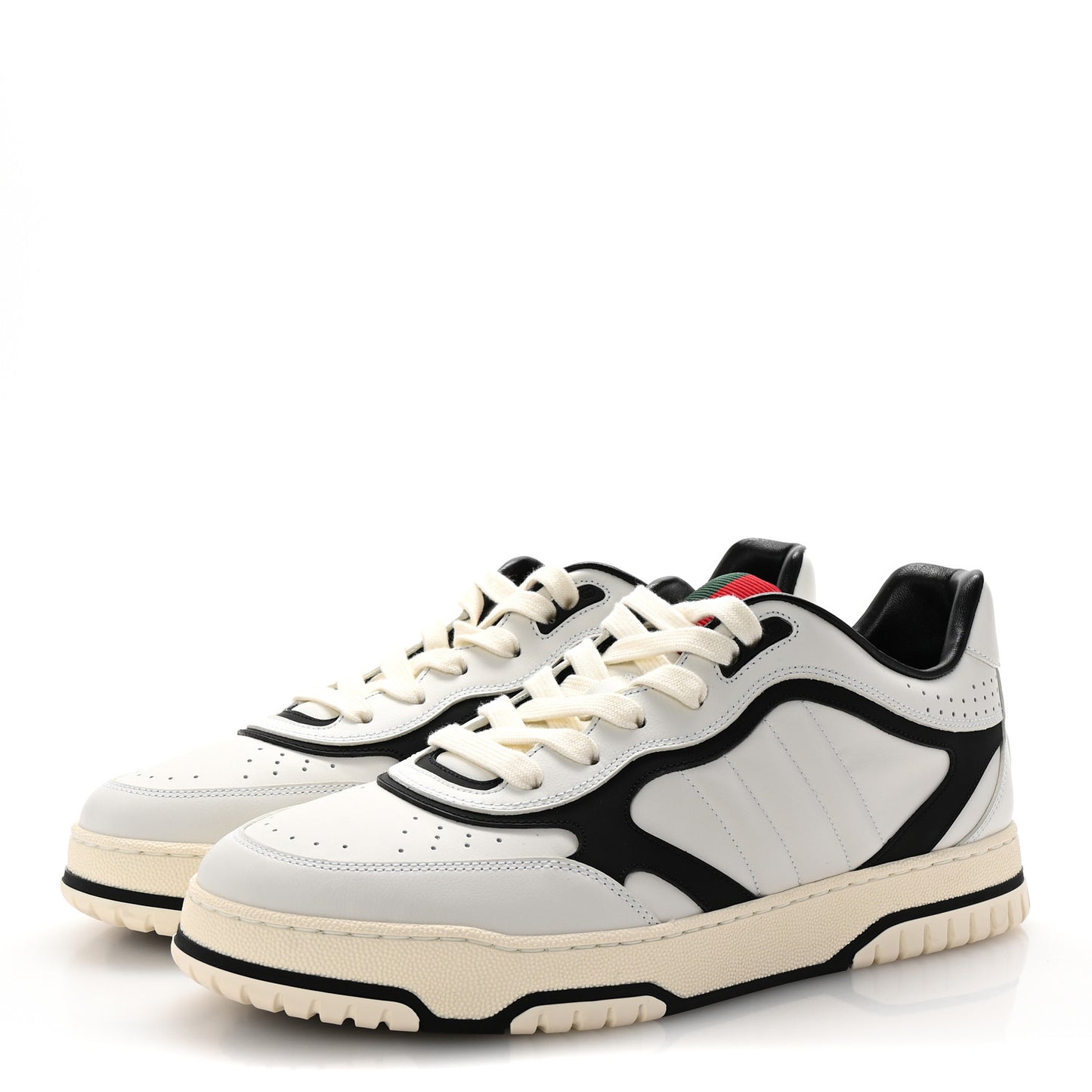 Calfskin Mens Re-Web Sneakers 10.5 Black White