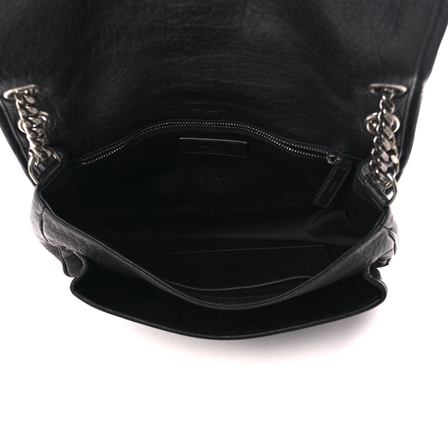 Saint Laurent Grained Lambskin Monogram Medium Niki Chain Satchel Black 5 of 11