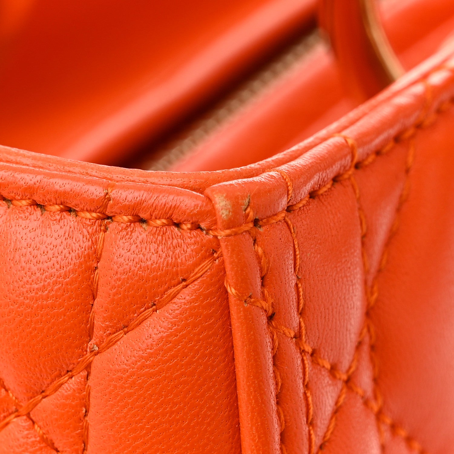 Christian Dior Lambskin Cannage Medium Lady Dior Orange 11 of 11