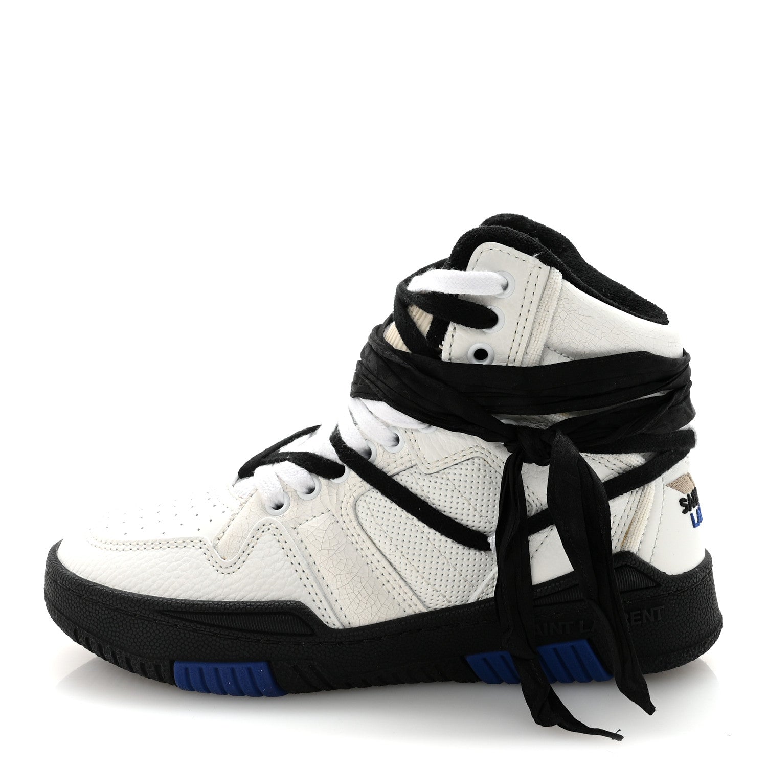 Saint Laurent Calfskin Smith High Top Sneakers 36 White Black 2 of 20