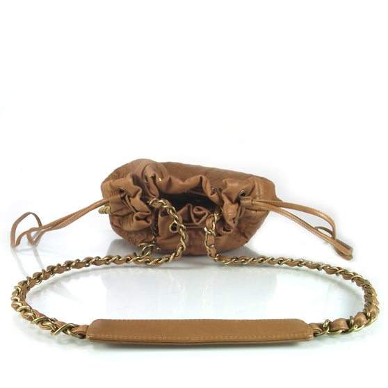 Chanel Leather Camellia Embossed Drawstring Shoulder Bag 5 of 8