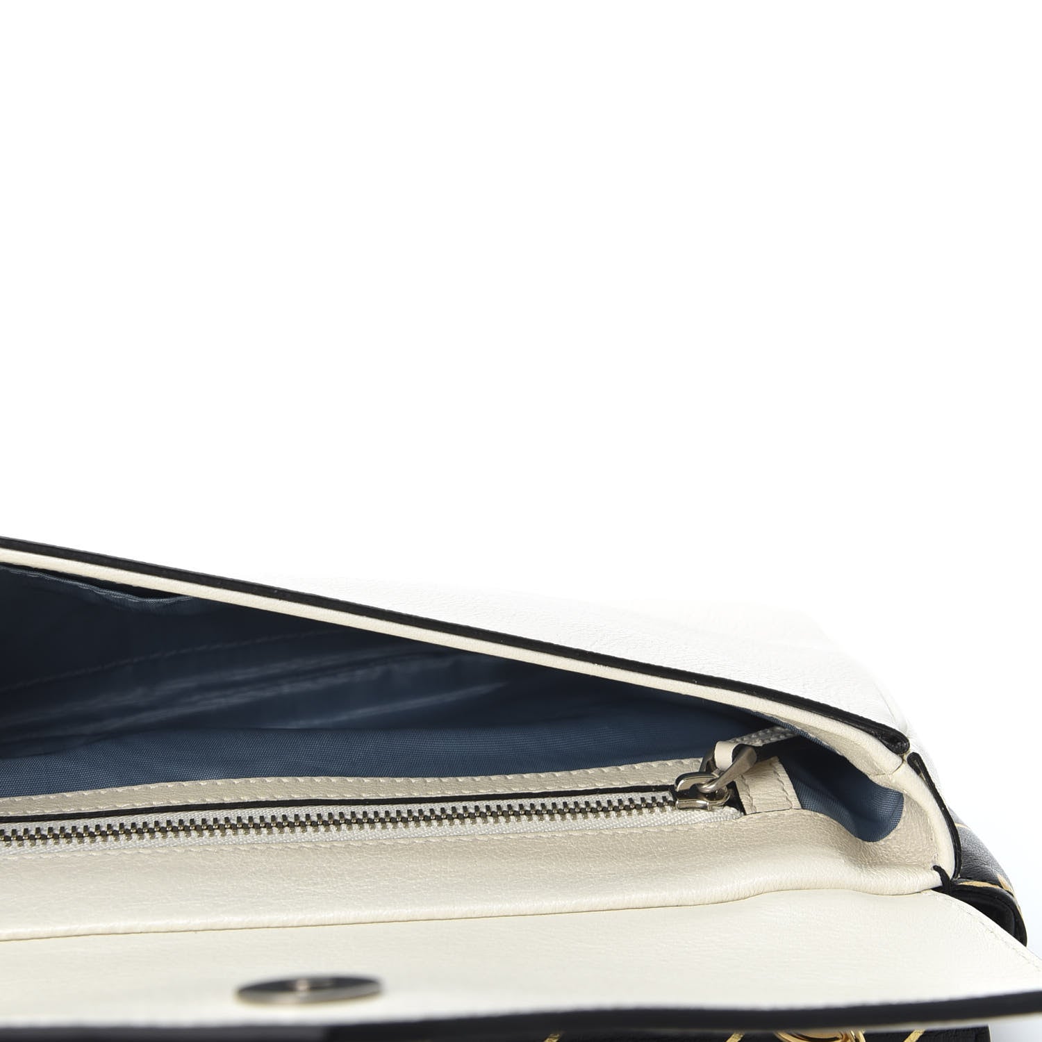 Gucci Calfskin Diagonal GG Medium Thiara Double Envelope Shoulder Bag Black White 5 of 10