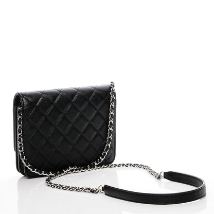 Chanel Caviar Quilted Square Wallet On Chain WOC Black 3 of 8