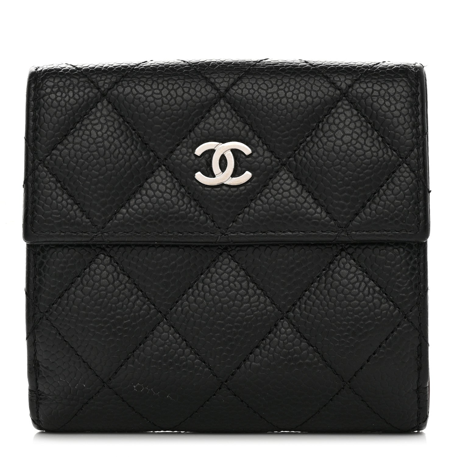 Chanel Caviar Quilted Compact French Flap Wallet Black 1 of 11
