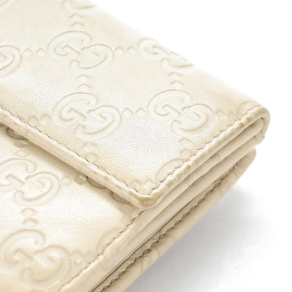 Gucci Guccissima Margaux Calfskin Icon Bar Continental Flap Wallet Mystic White 13 of 13