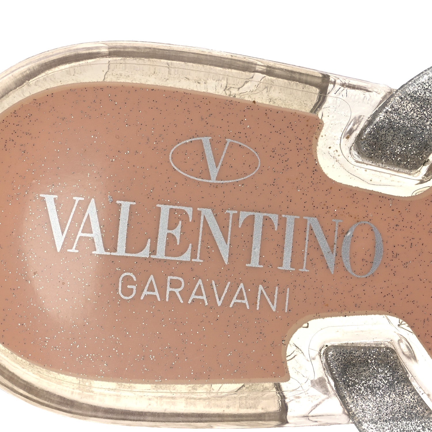 Valentino Garavani PVC Jelly Glitter Rockstud Bow Thong Sandals 37 Silver 9 of 12