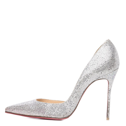 Christian Louboutin Glitter Luminor Iriza 100 Pumps 39 Silver 1 of 10