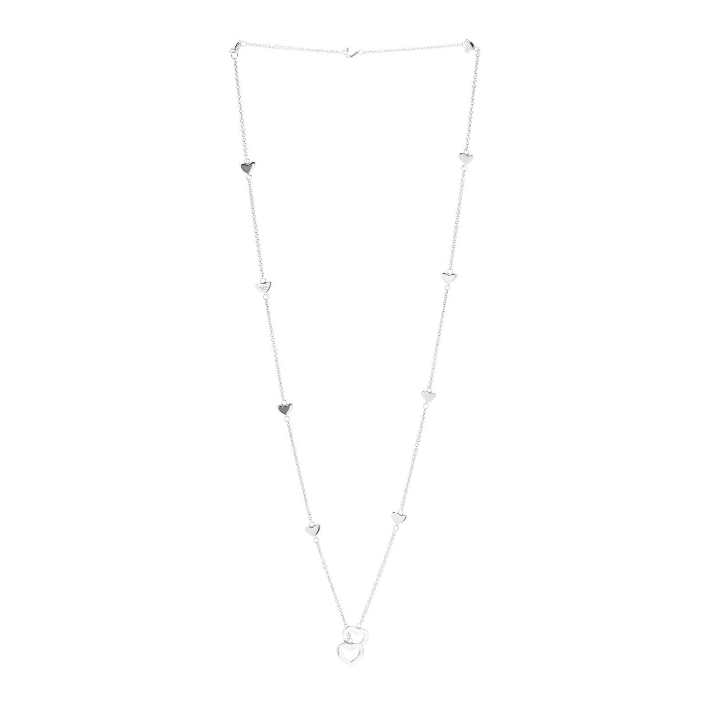 Sterling Silver Heart Lariat Necklace