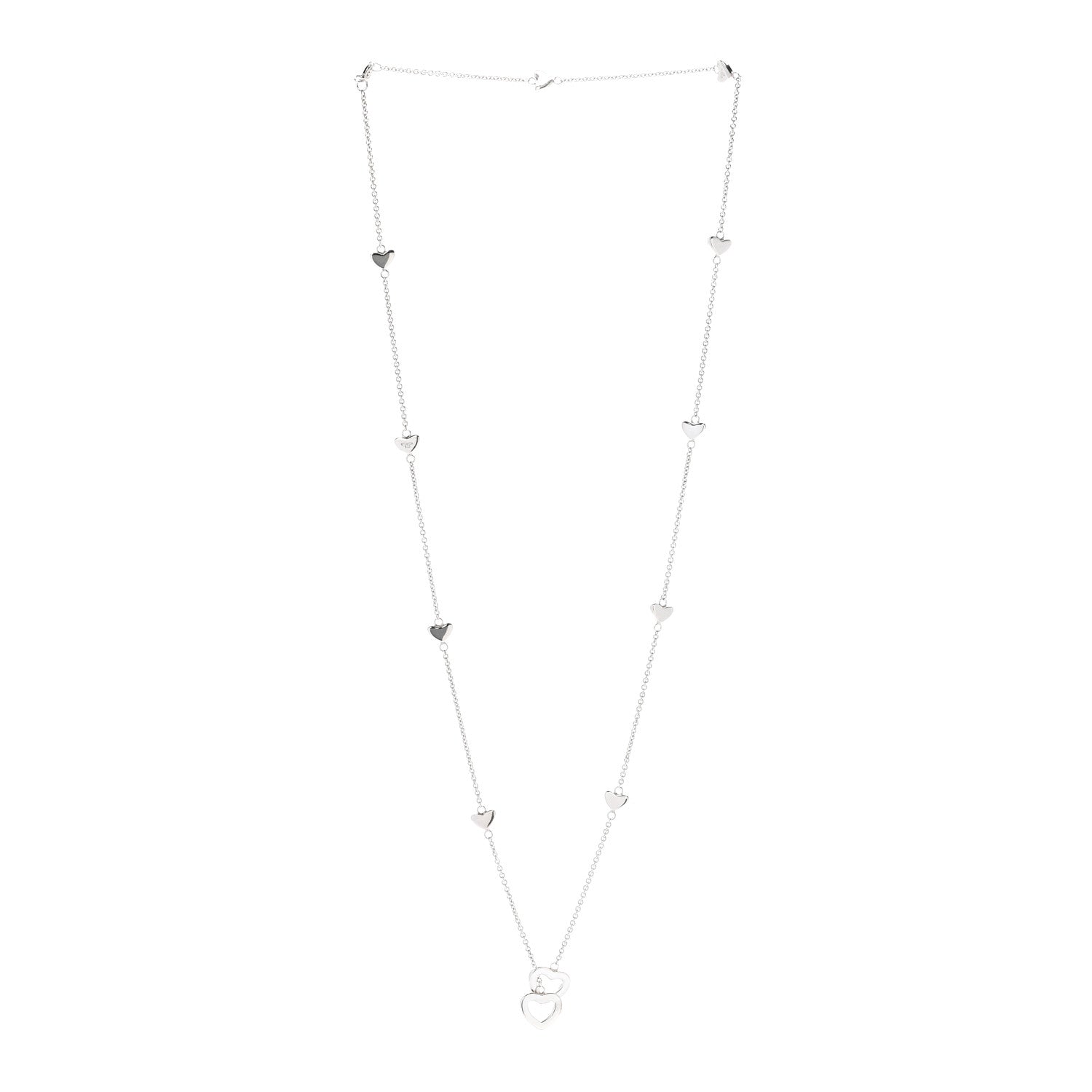 Tiffany Sterling Silver Heart Lariat Necklace 3 of 5
