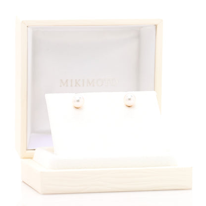 Mikimoto 18K Yellow Gold Akoya Cultured Pearl 7-7.5mm Stud Earrings 5 of 5