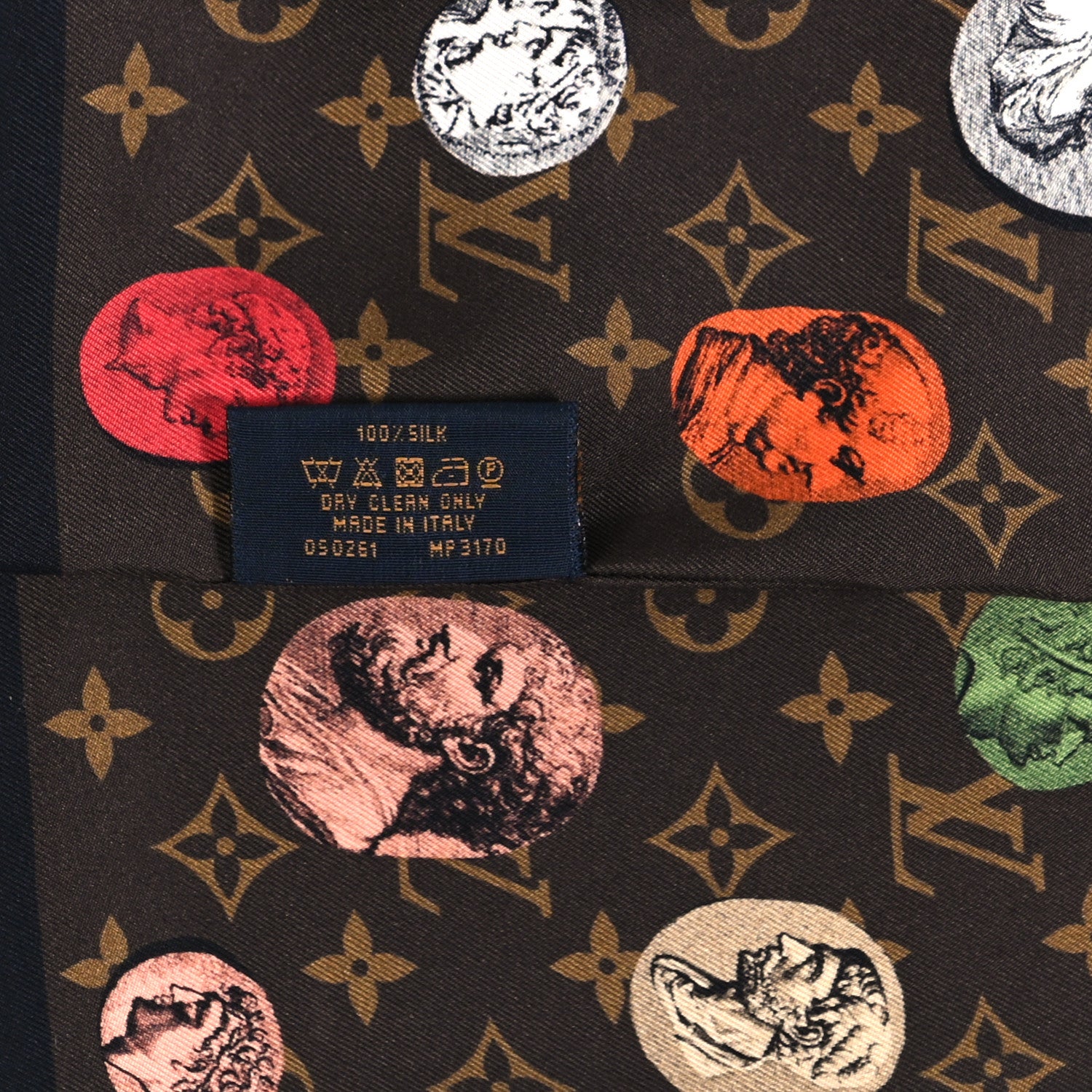 Louis Vuitton X FORNASETTI Silk Monogram Cameo Bandeau Brown 4 of 4