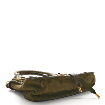 Chloe Suede Calfskin Medium Marcie Satchel Deep Olive 4 of 11