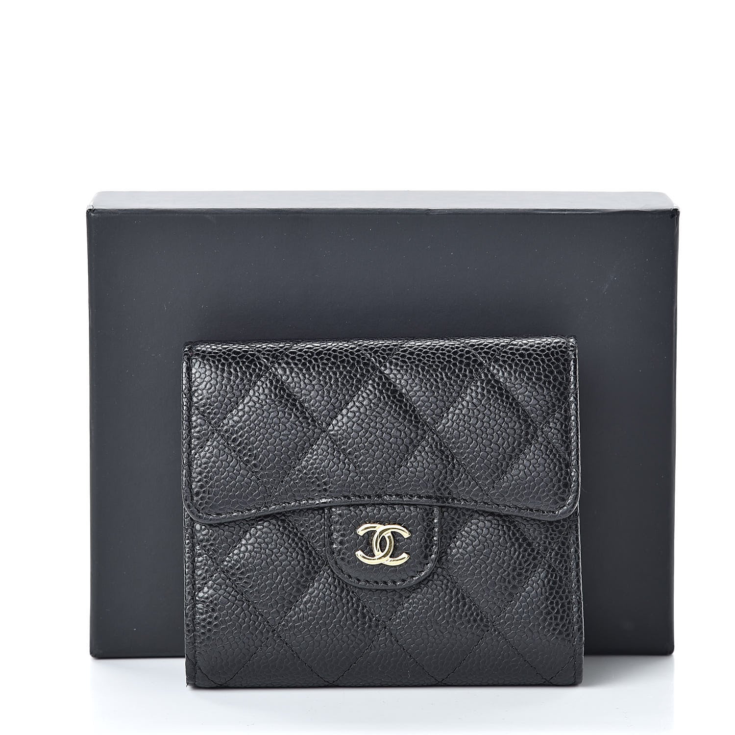 Chanel Caviar Quilted Compact Flap Wallet Black 10 of 10
