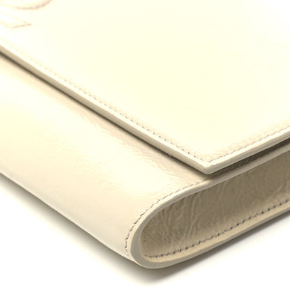 Saint Laurent Patent Calfskin Large Belle De Jour Clutch Off White 8 of 8