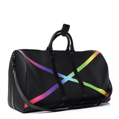 Louis Vuitton Taiga Rainbow Keepall Bandouliere 50 Black 2 of 8