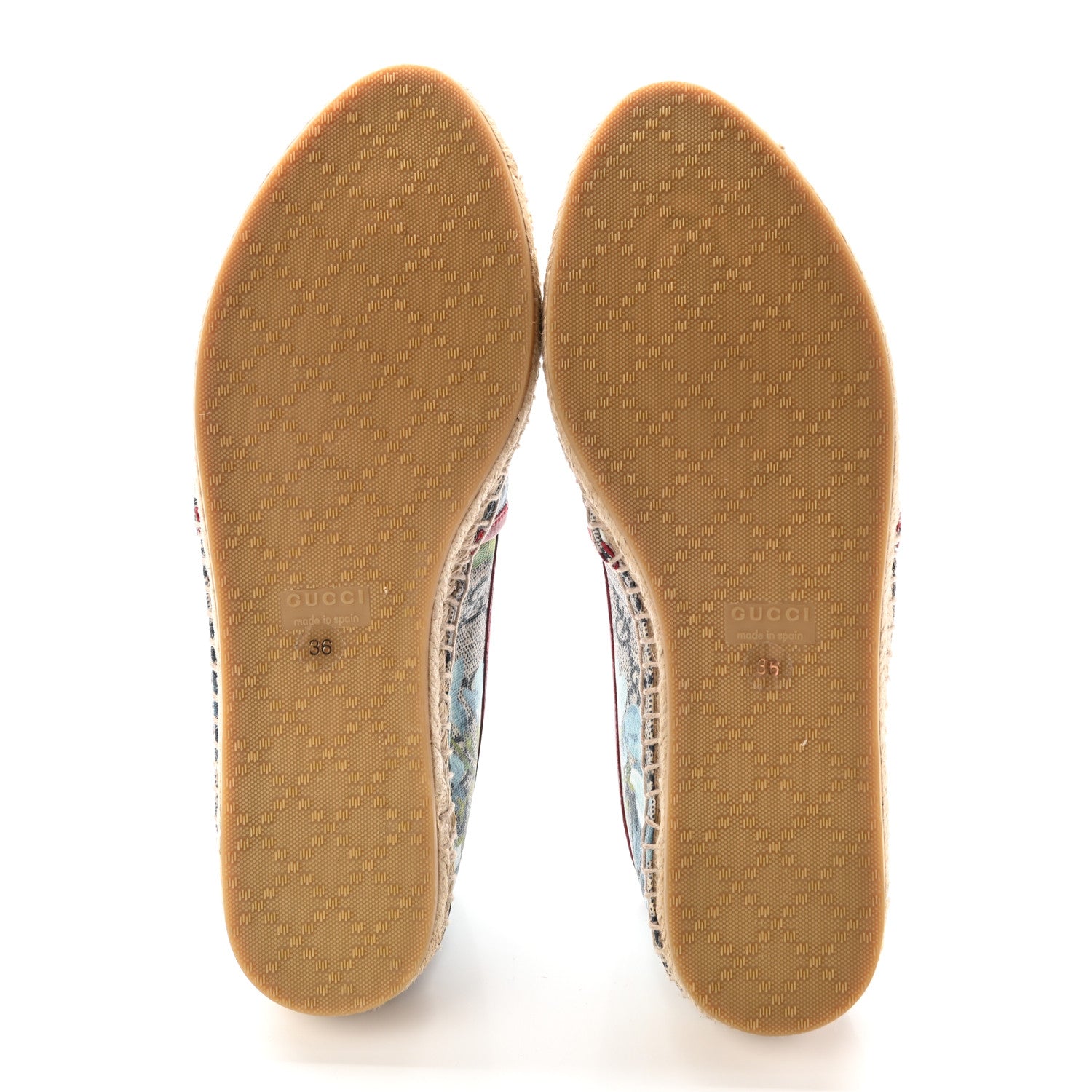 Gucci GG Supreme Monogram Blooms Espadrilles 36 Beige Blue Navy Hibiscus Red 5 of 11