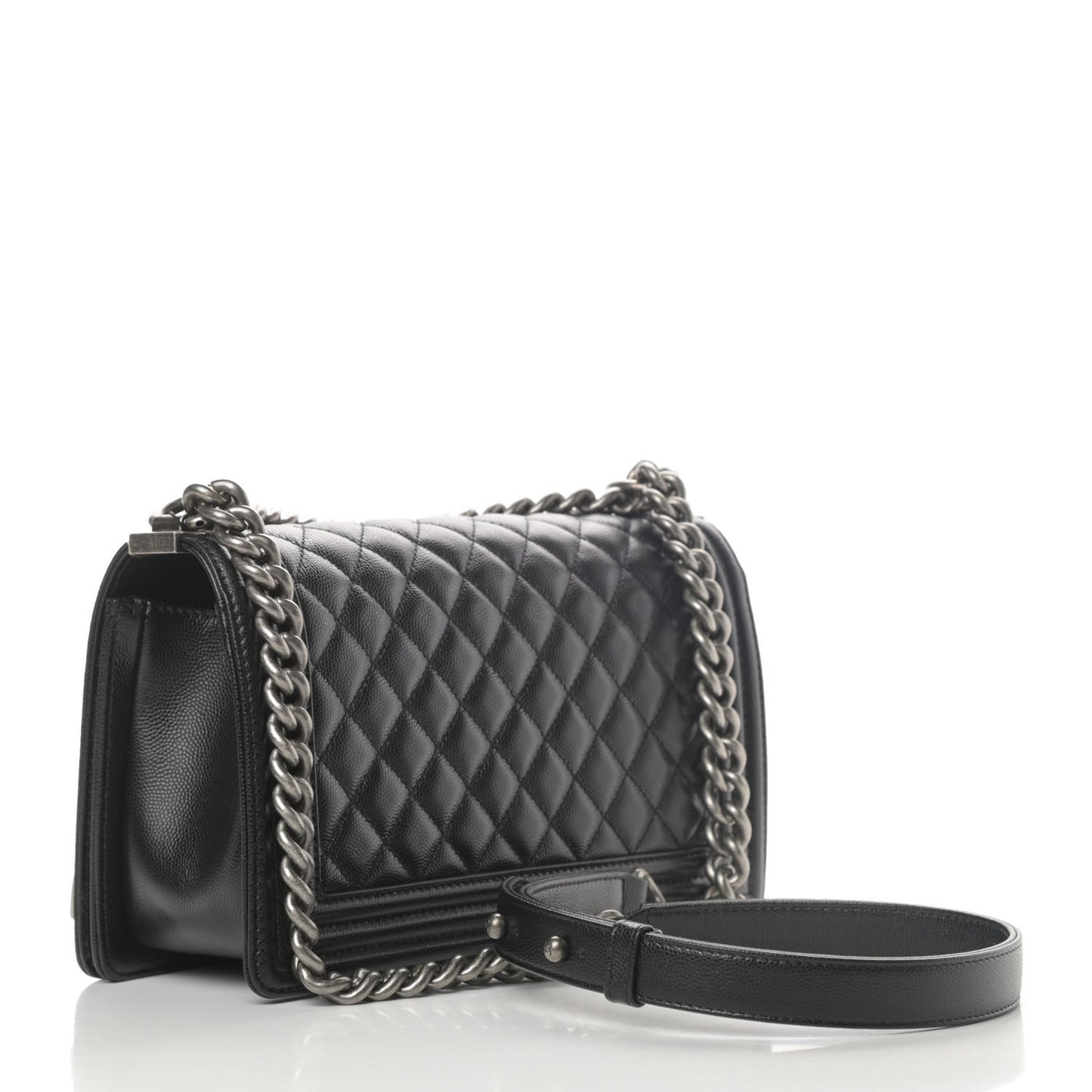 Caviar Quilted Medium Boy Flap Black