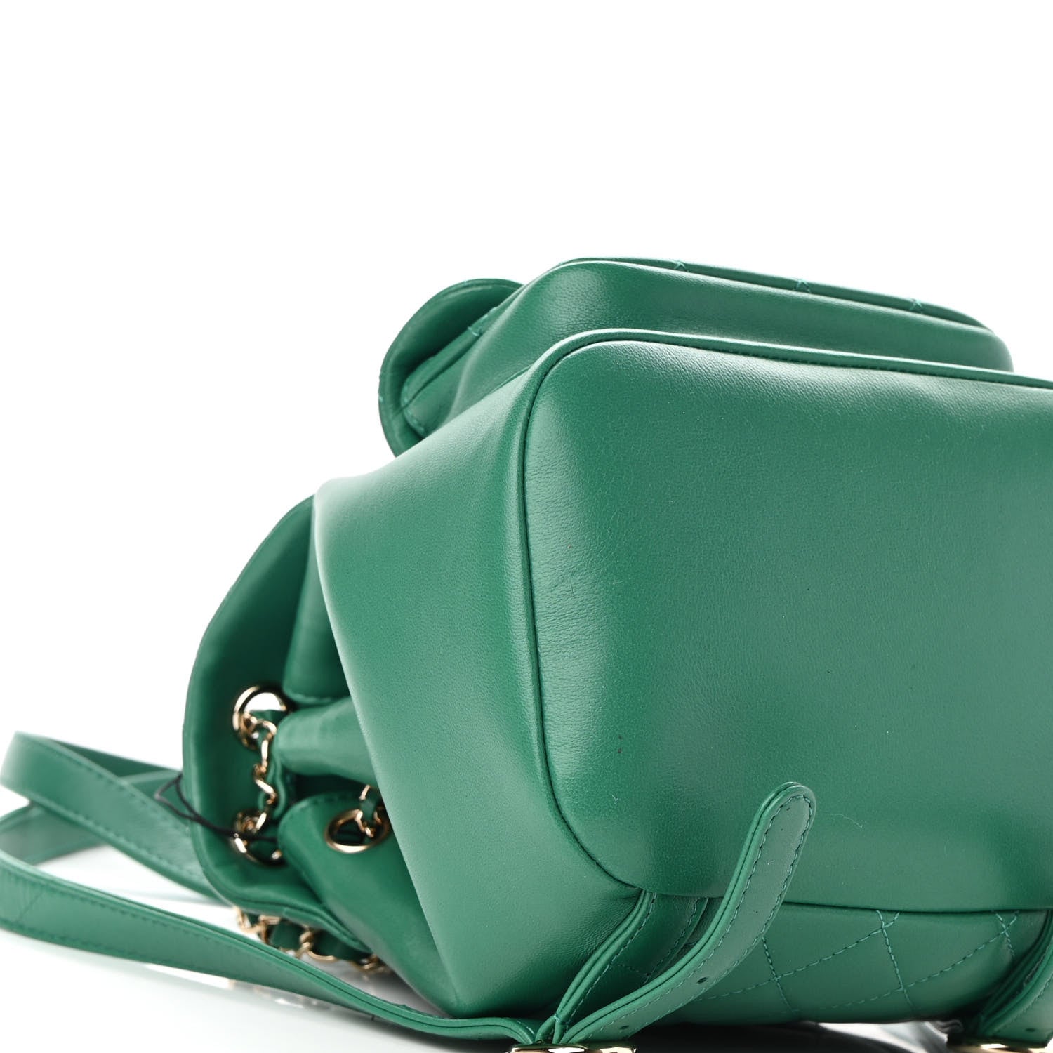 Chanel Lambskin Quilted Small Duma Drawstring Backpack Green 9 of 9