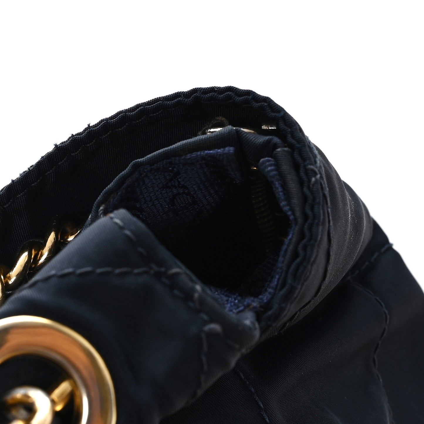 Nylon Tessuto Impuntu Quilted Flap Shoulder Bag Blue