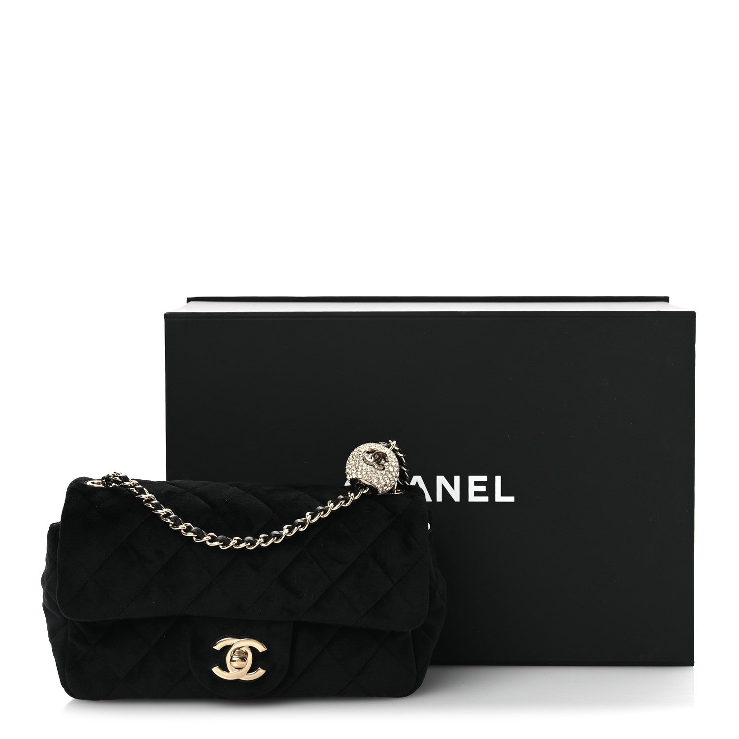 Chanel Velvet Quilted Mini Rectangular Pearl Crush Flap Black 13 of 13