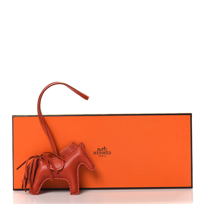 Hermes Milo Lambskin Grigri Rodeo Horse Bag Charm PM Cornaline 4 of 4