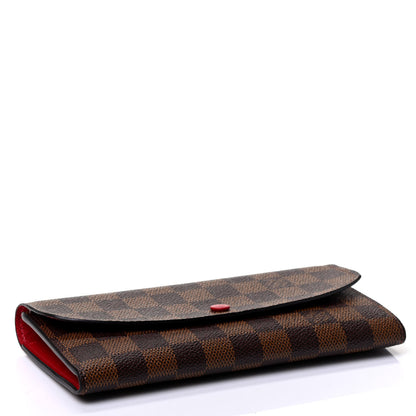 Louis Vuitton Damier Ebene Emilie Wallet Red 3 of 4