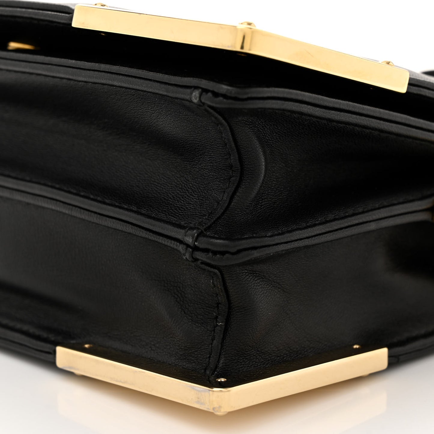 Nappa Triangle Quilted Metal Shoulder Bag Black