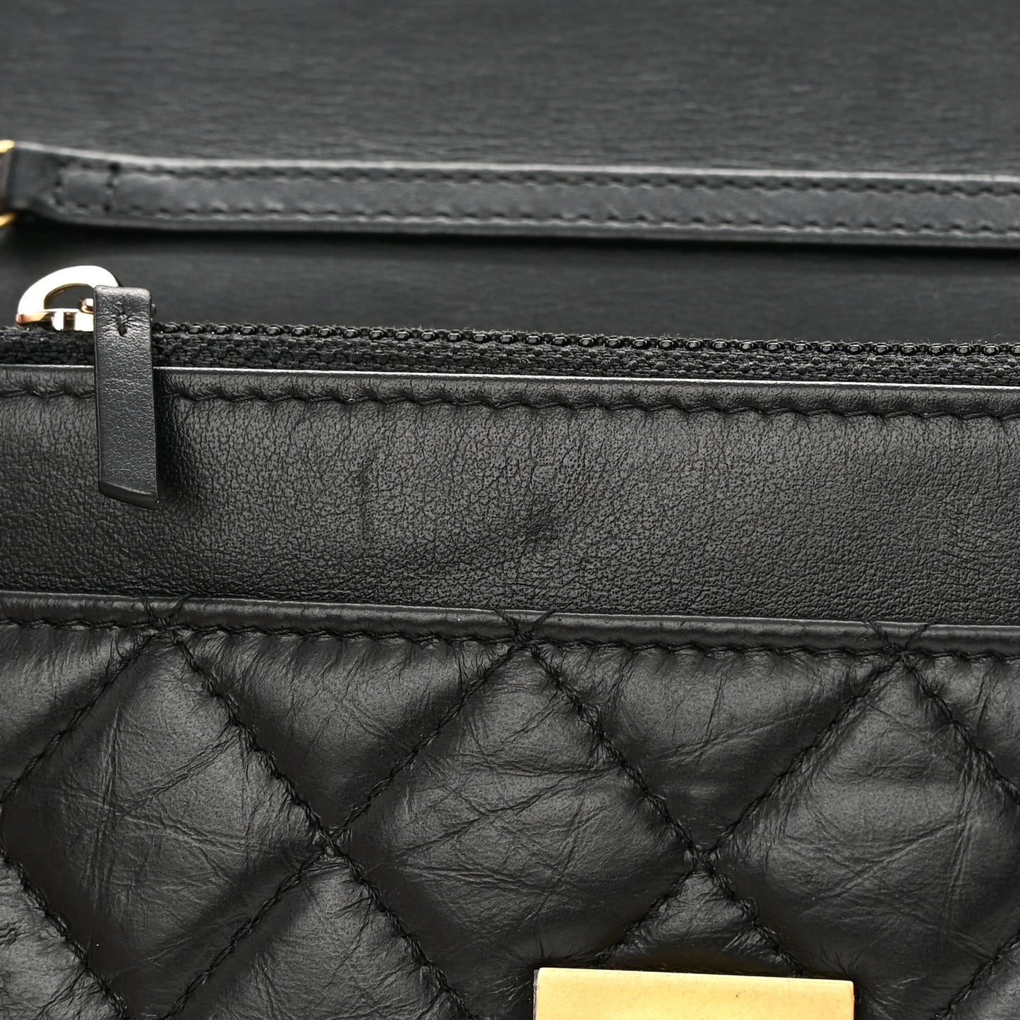 Aged Calfskin Quilted Reissue Wallet On Chain WOC Black