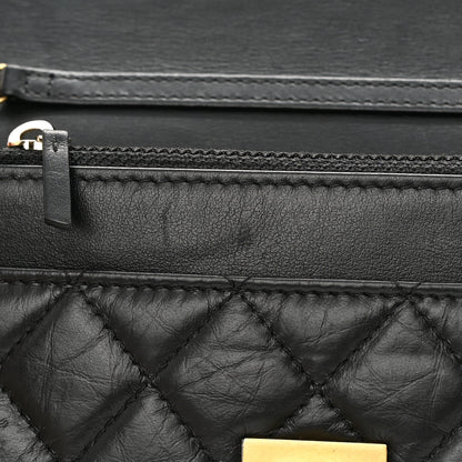 Chanel Aged Calfskin Quilted Reissue Wallet On Chain WOC Black 13 of 15