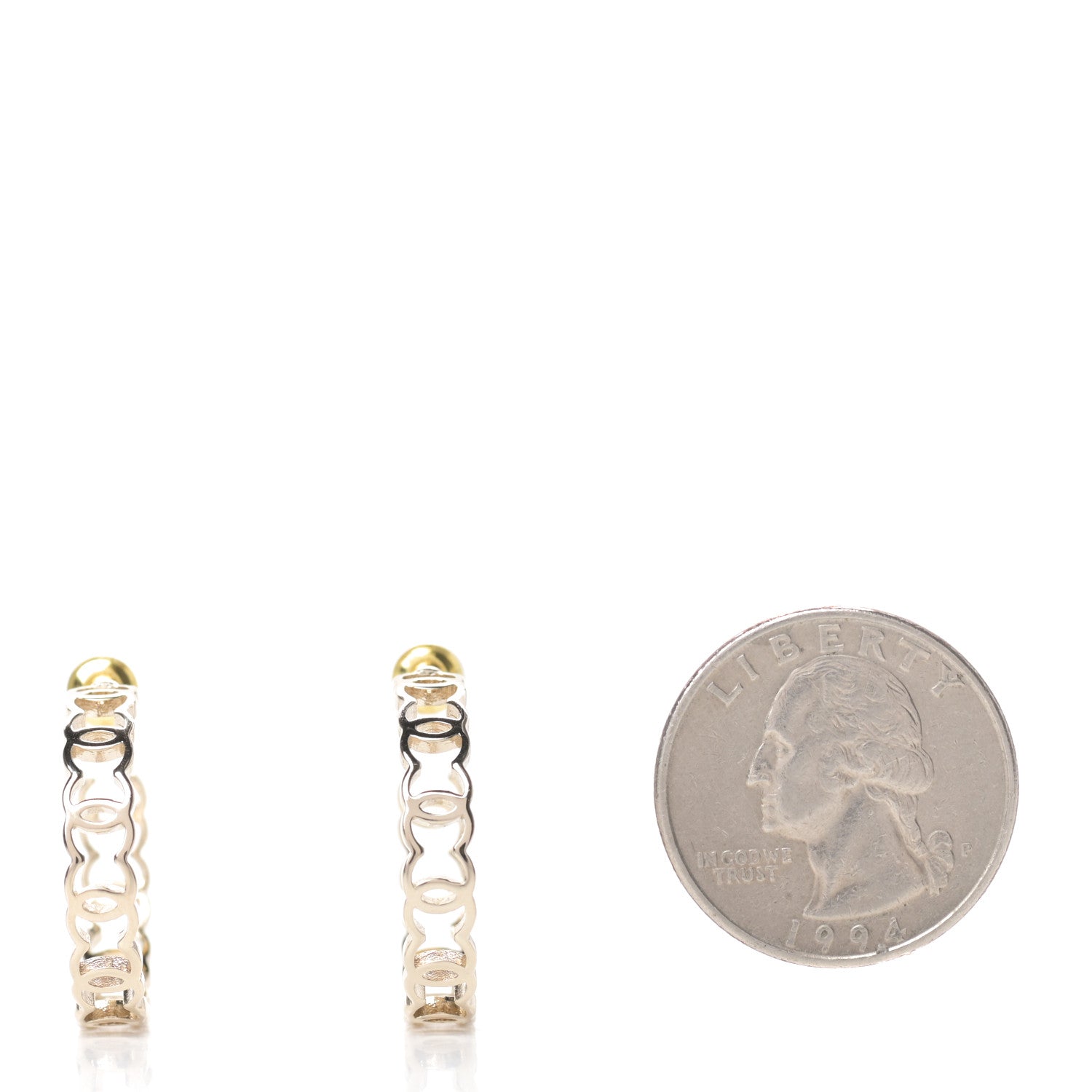 Chanel Metal CC Hoop Earrings Gold 2 of 6