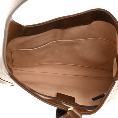 Gucci GG Supreme Monogram Azalea Calfskin Web Small Jackie 1961 Hobo Beige Ebony Brown Sugar 5 of 11