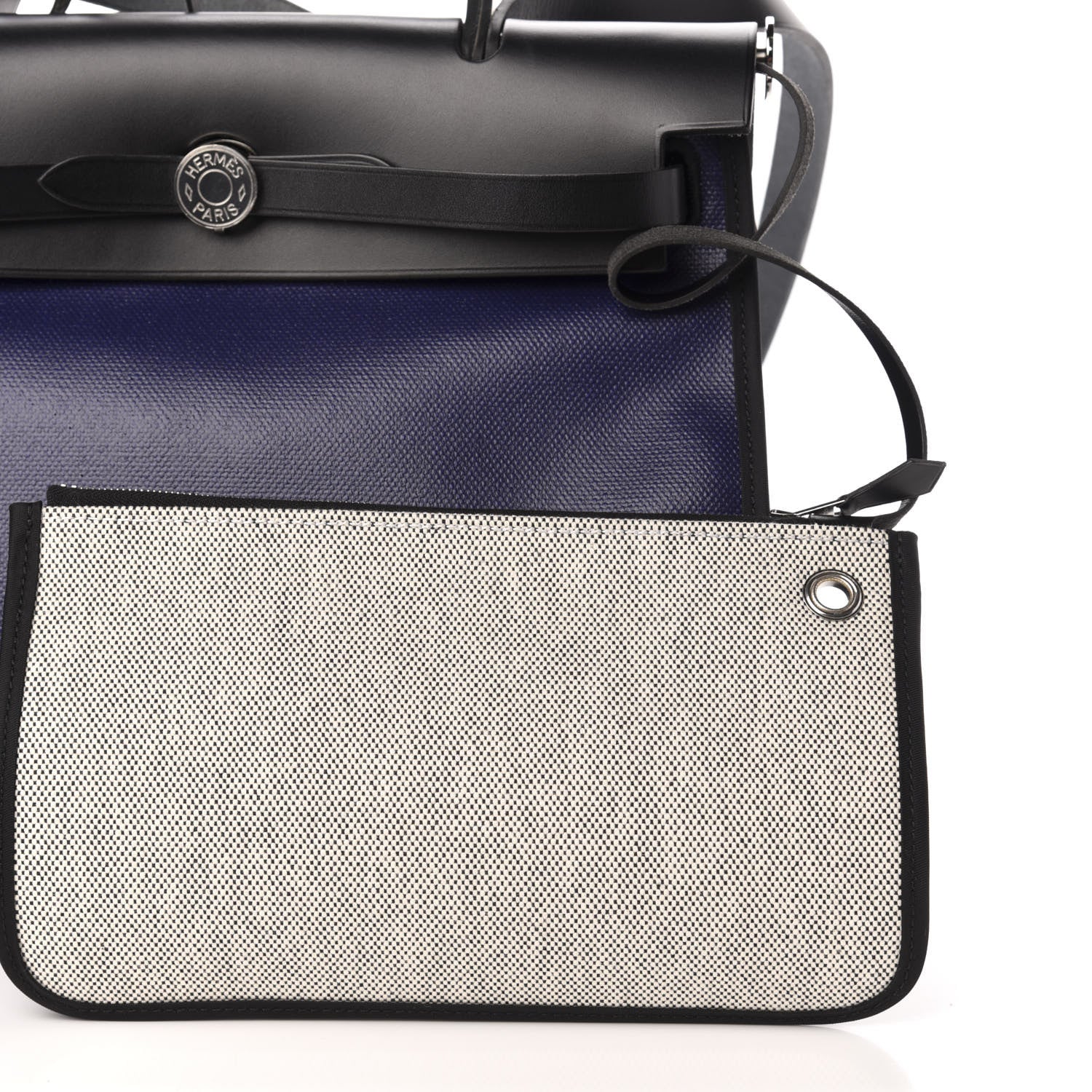 Hermes Toile H Berline Vache Hunter Herbag Zip PM 31 Bleu Encre Black 9 of 13