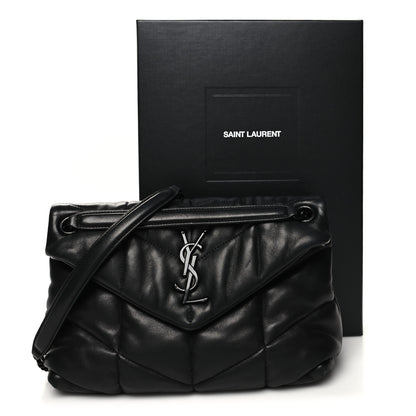 Saint Laurent Lambskin Quilted Small Loulou Puffer Monogram Chain Satchel Black 11 of 11