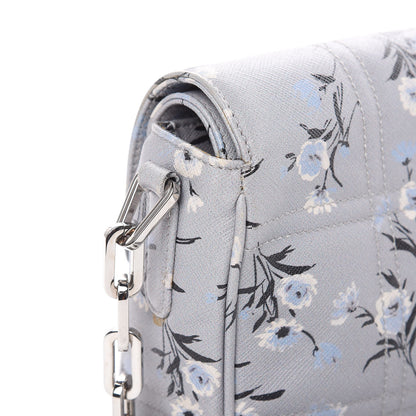 Prada Soft Saffiano Floral Print Sound Shoulder Bag Acciaio 8 of 13
