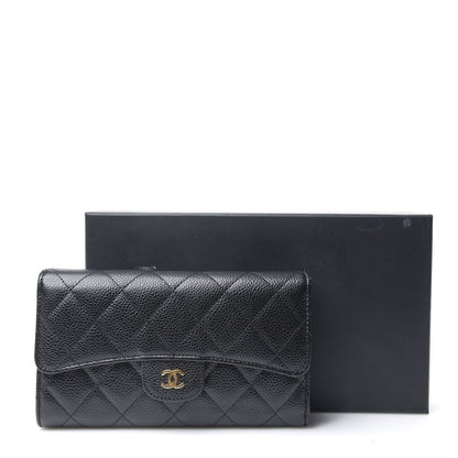 Chanel Caviar Quilted Long Flap Wallet Black 9 of 9