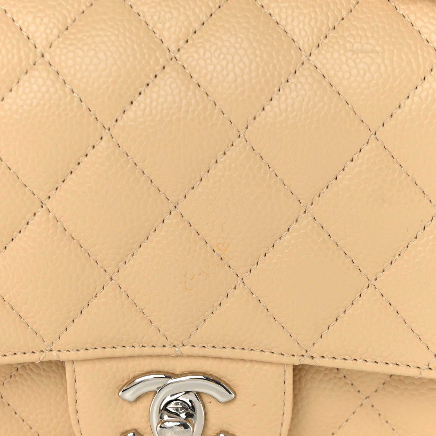 Chanel Caviar Quilted Medium Double Flap Beige 14 of 14