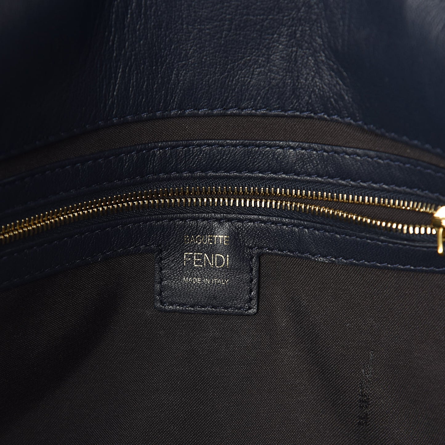 Nappa FF 1974 Embossed Large Baguette Midnight