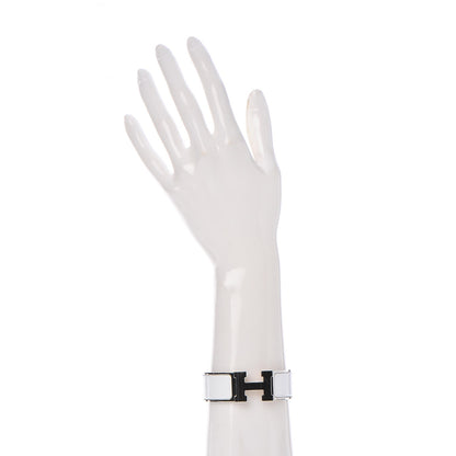 Hermes Enamel Wide Clic Clac H Bracelet PM White 2 of 5