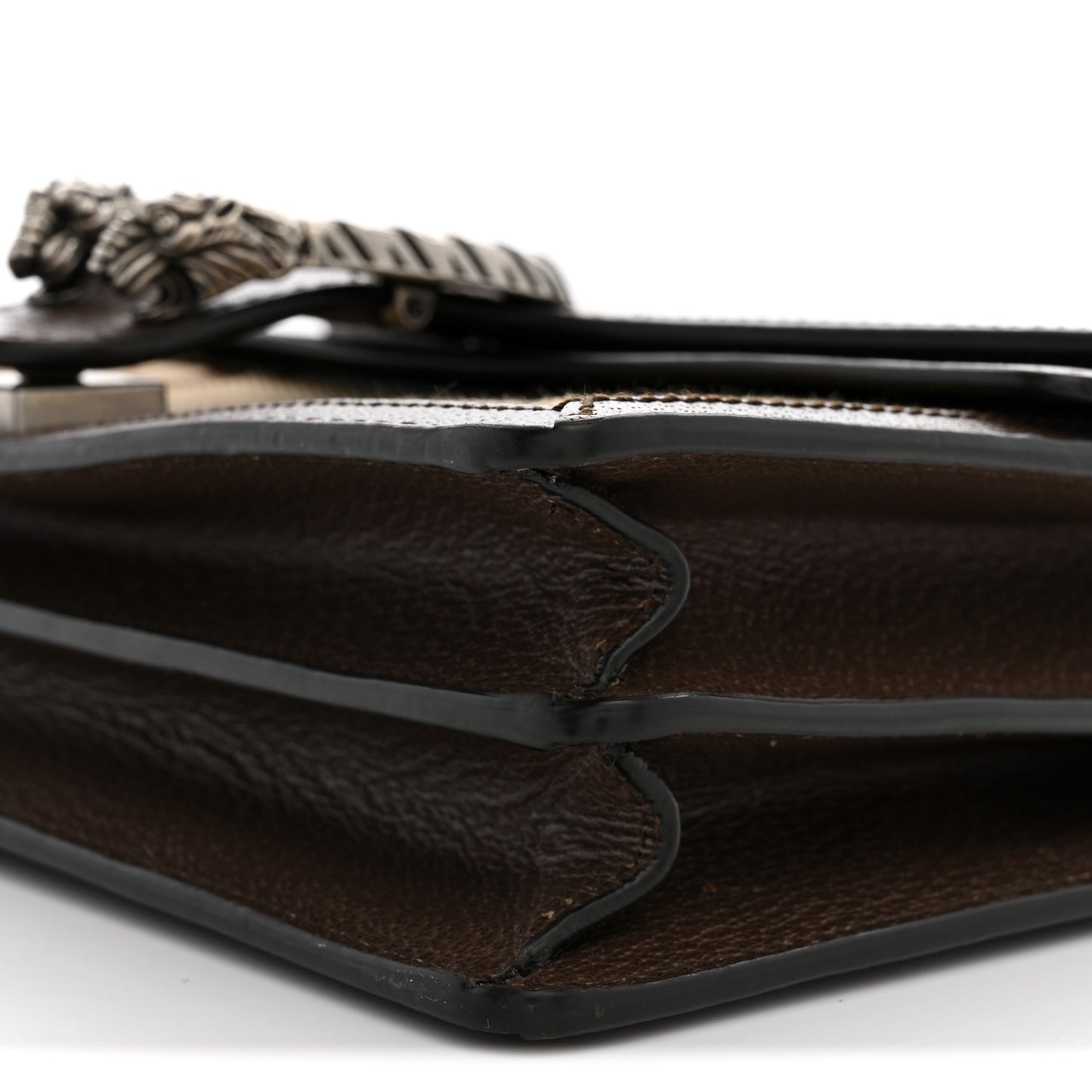 Monogram Jumbo GG Textured Dollar Calfskin Small Dionysus Shoulder Bag Camel Ebony New Acero