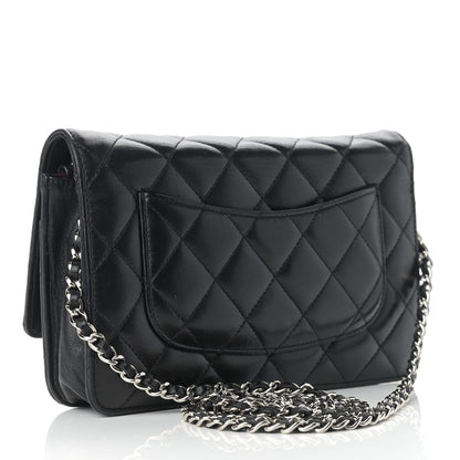 Chanel Lambskin Quilted Wallet On Chain WOC Black 3 of 14