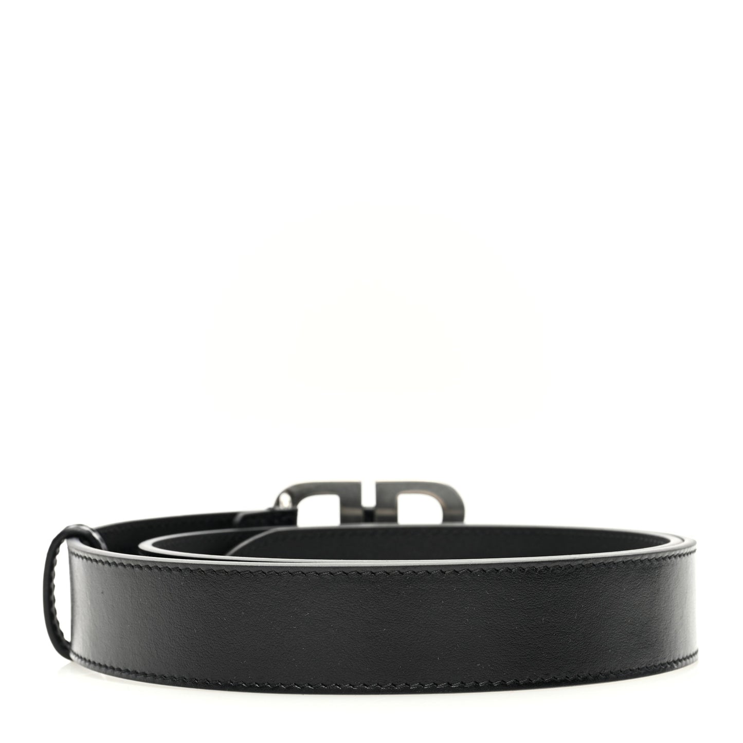 X BALENCIAGA Plutone Calfskin Belt 85 34 Black
