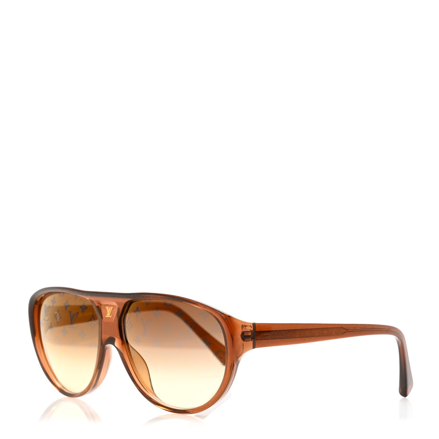 Acetate Illusion Monogram Sunglasses Z0162W Brown Glitter