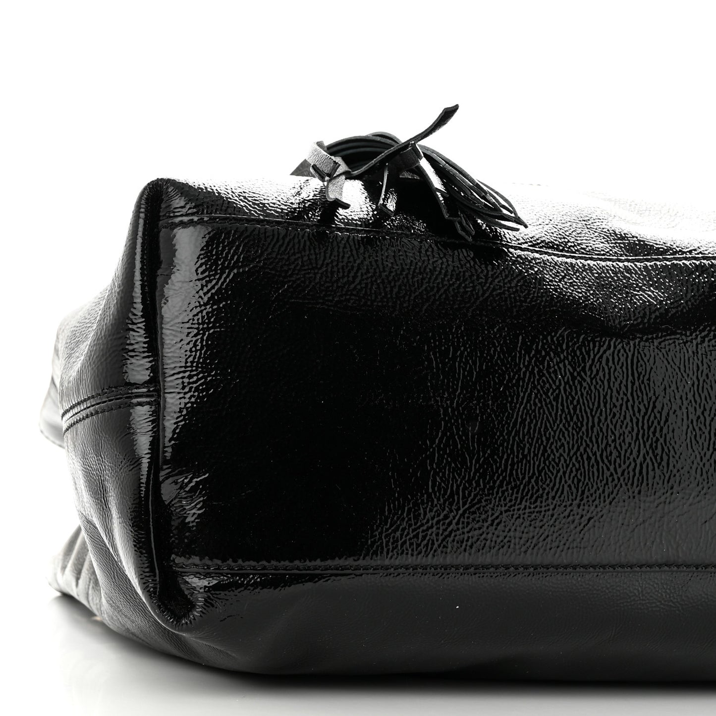 Patent Medium Soho Chain Shoulder Bag Black