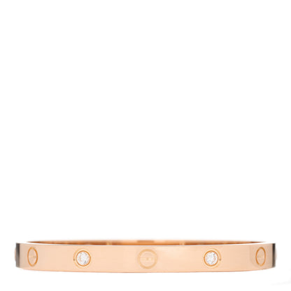 Cartier 18K Pink Gold 4 Diamond LOVE Bracelet 17 2 of 4