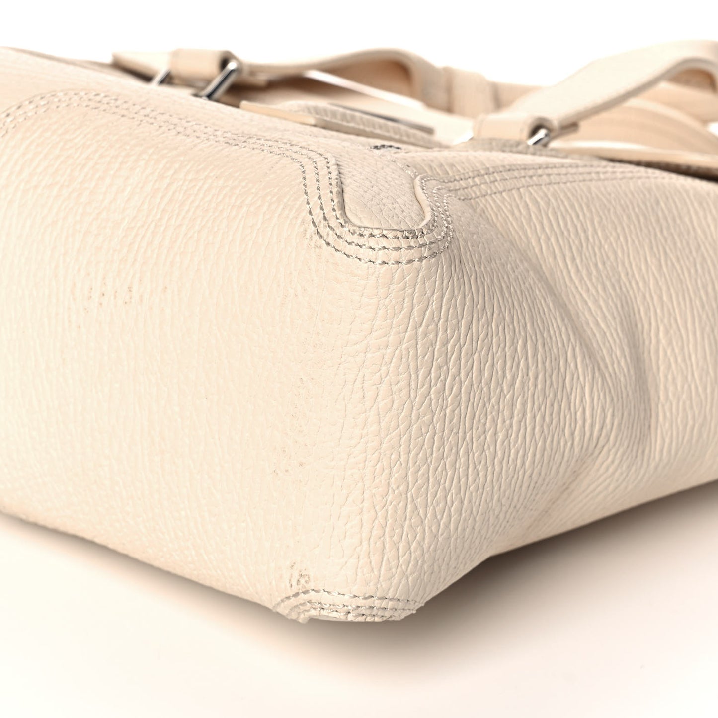 Textured Calfskin Medium Pashli Satchel Milk