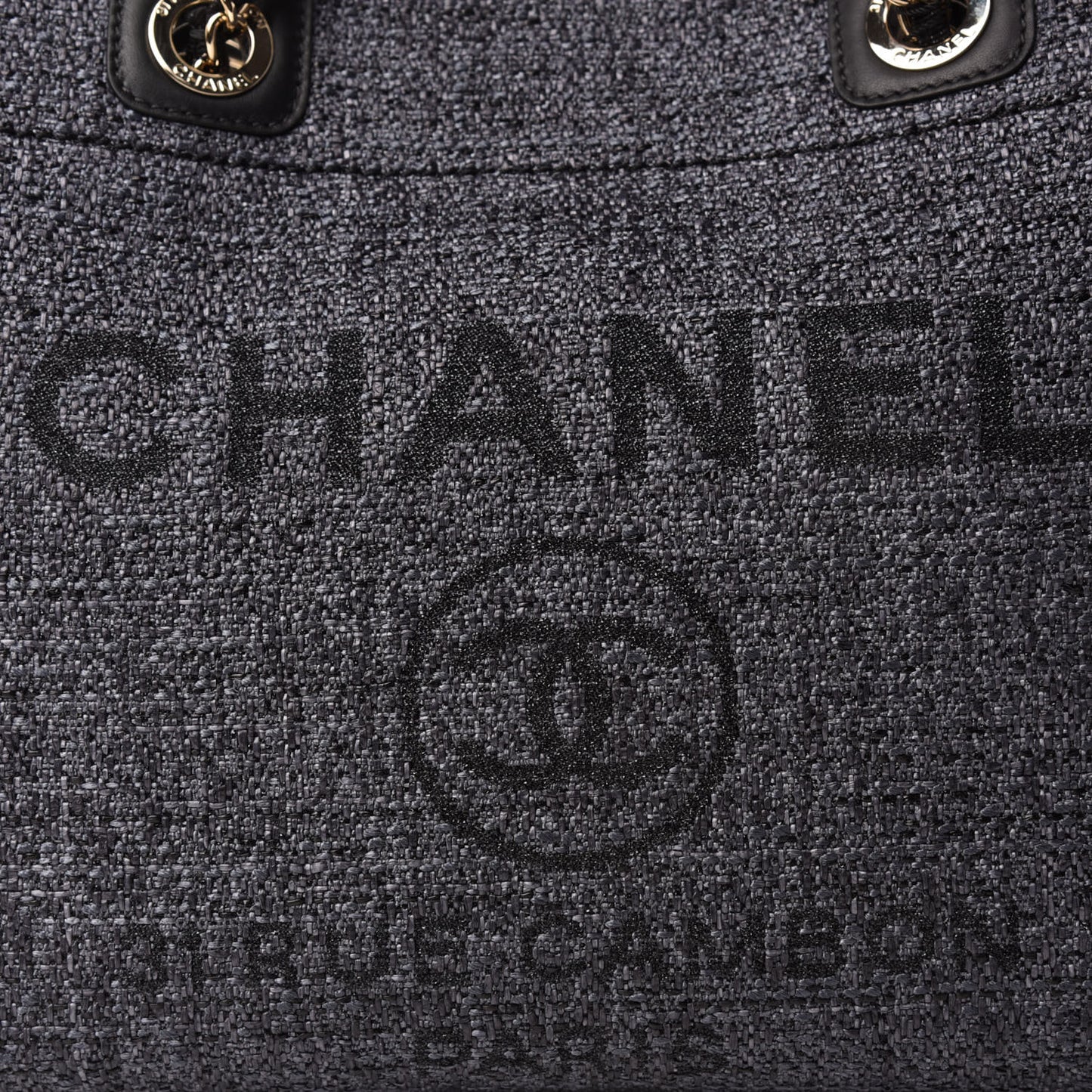 Lurex Boucle Small Deauville Tote Black
