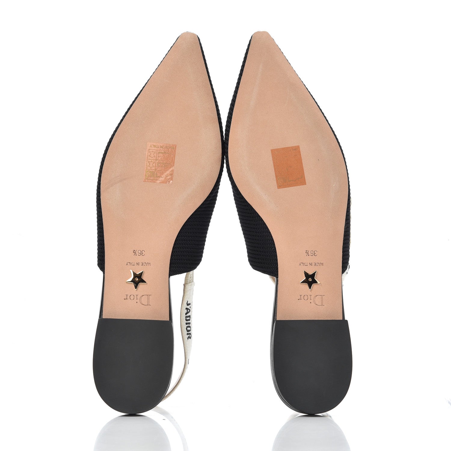 Christian Dior Technical Canvas Ribbon J'Adior Slingback Ballet Flats 36.5 Black 5 of 14