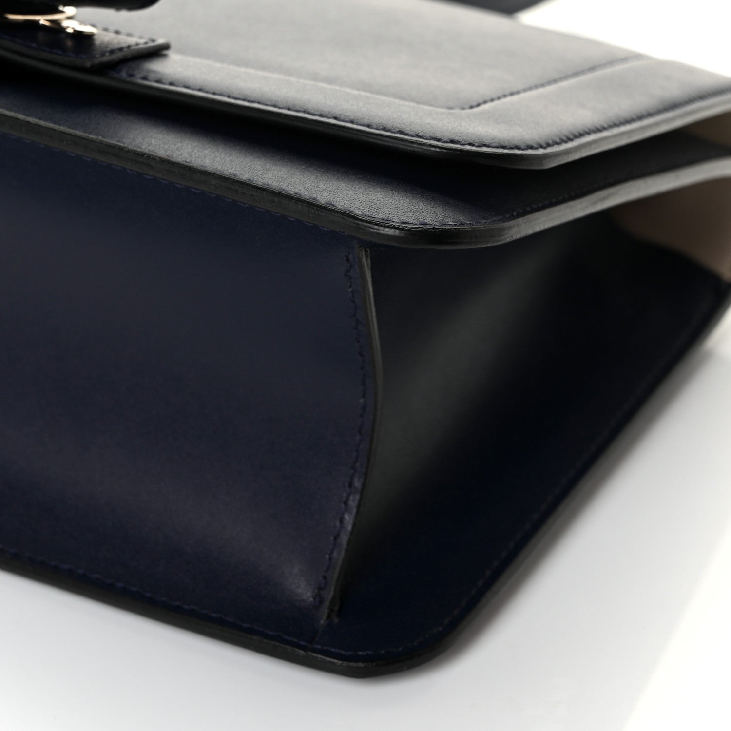 Salvatore Ferragamo Smooth Calfskin Vara Bow Chain Flap Crossbody Blue 8 of 10