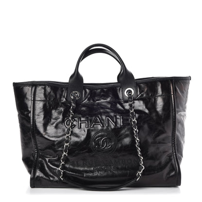 Chanel Glazed Calfskin Large Deauville Tote Black 1 of 6
